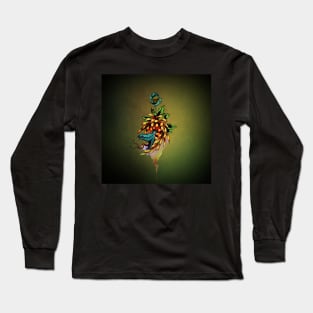 Amazing snake with skull and flowers Long Sleeve T-Shirt